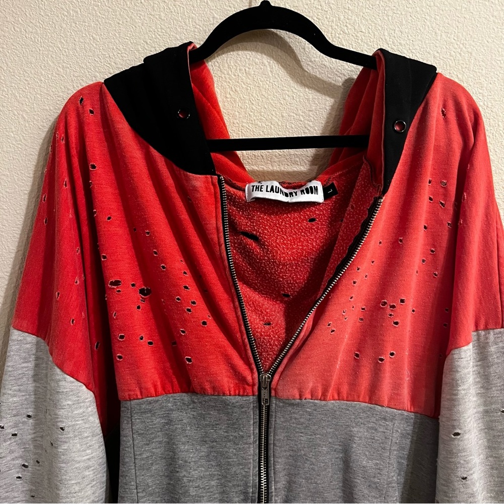 The Laundry Room Distressed Cropped Hoodie
